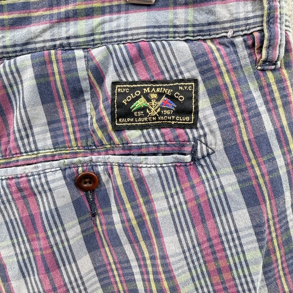 Ralph Lauren Yacht Club‎ Shorts Mens 34 Chambray Stripe Reversible Marine Chino - Picture 5 of 9
